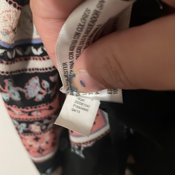 Xhilaration Black Dress with Pink and White Floral Print Size XS - Picture 5 of 9